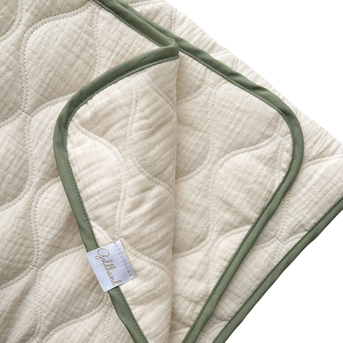 Hundedecke Musselin gesteppt creme // salbei