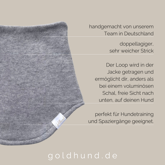Loopschal für Menschen CosyLoop Strick grau
