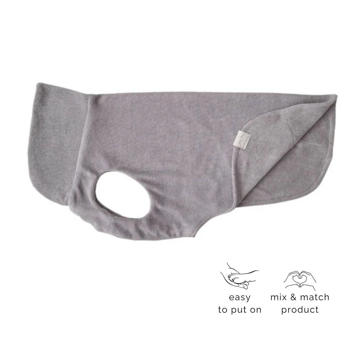 Hundebademantel CosyShirt dry hellgrau