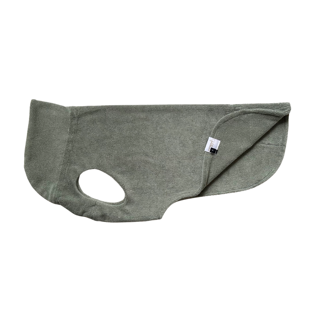 Hundebademantel CosyShirt dry sage