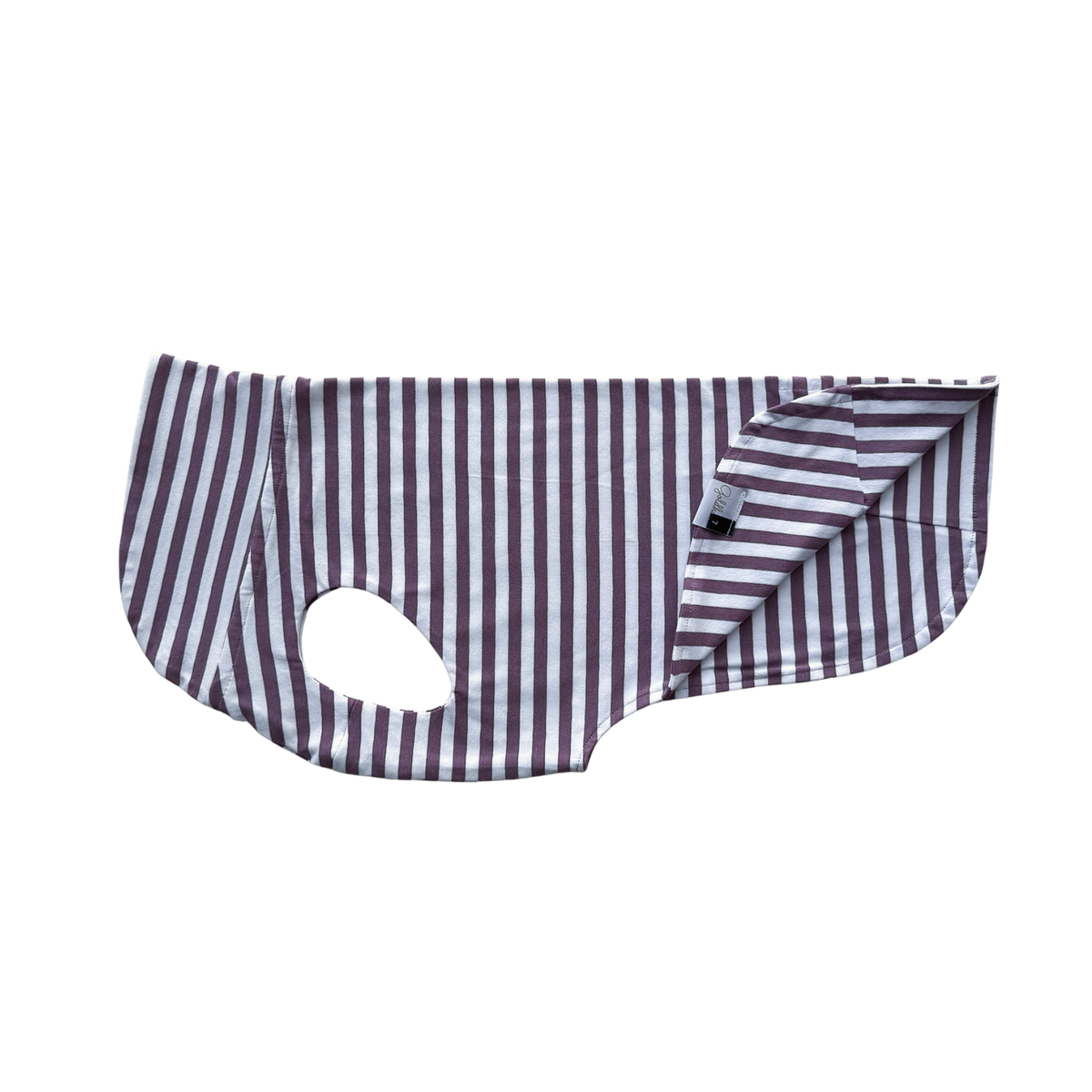 leichtes Hundeshirt CosyShirt light French Terry Stripes dark plum
