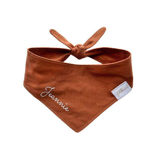 Hundehalstuch Cord cognac