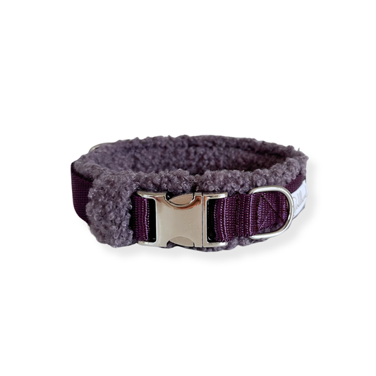 Hundehalsband Teddy dark plum