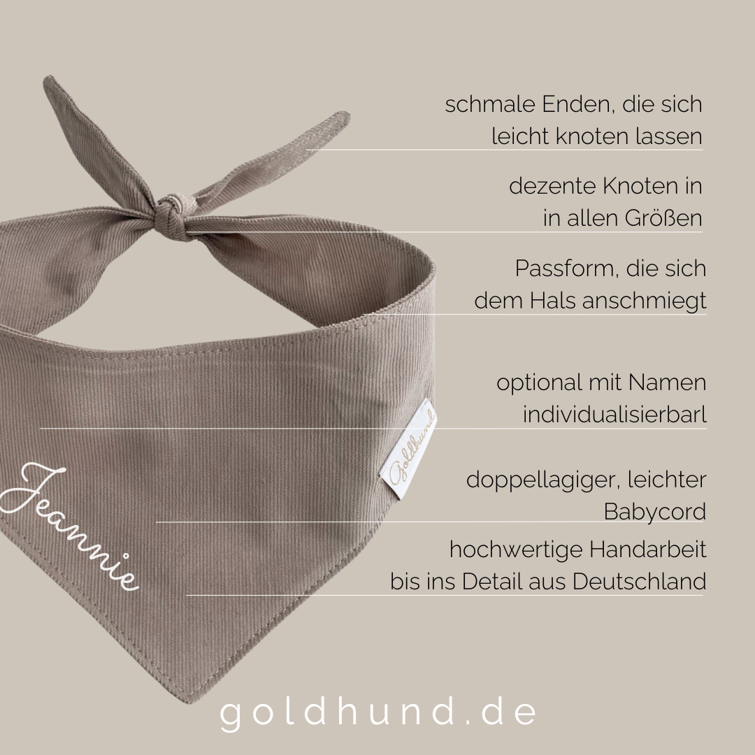 Hundehalstuch Cord sand