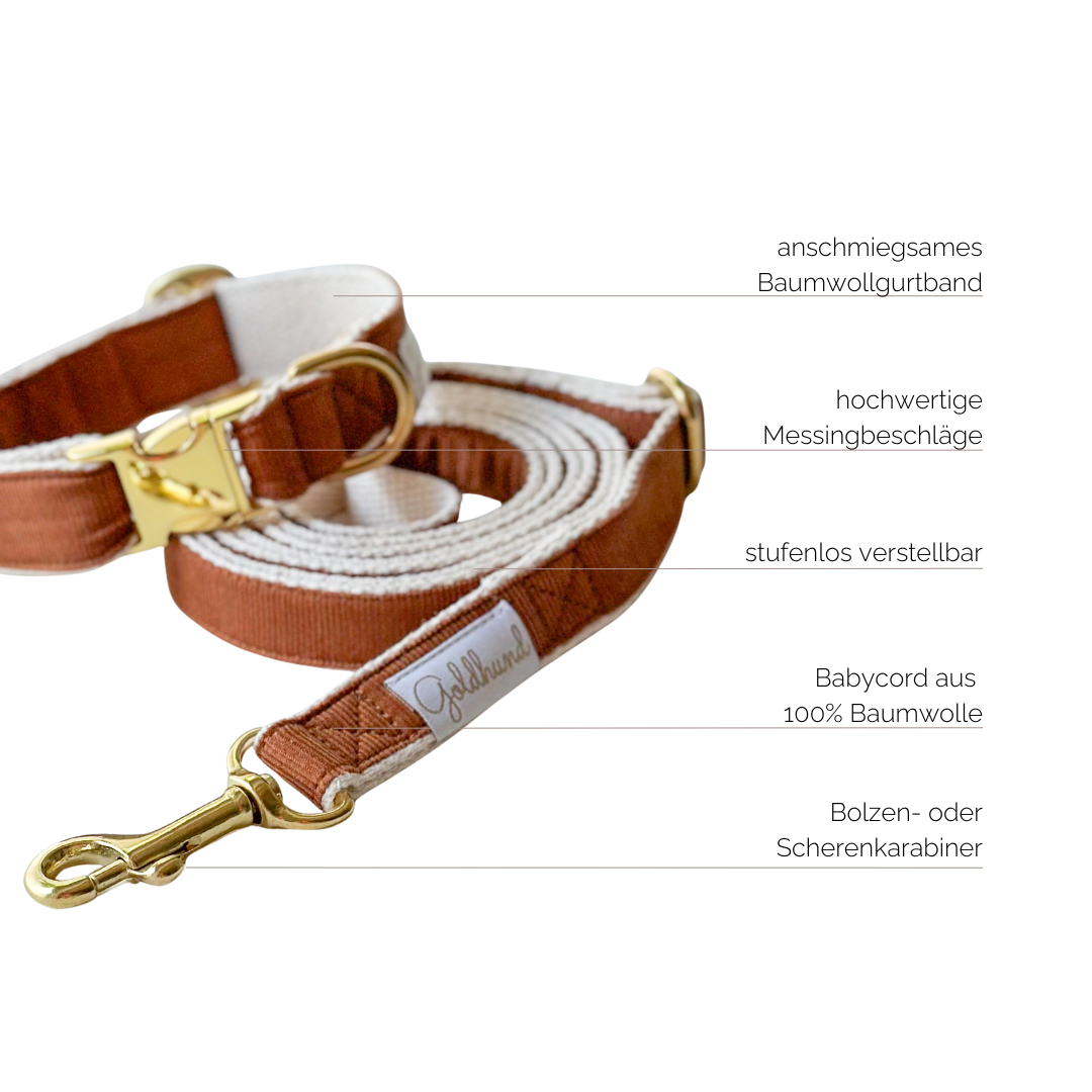 Happy paw Halsband - Cord cognac