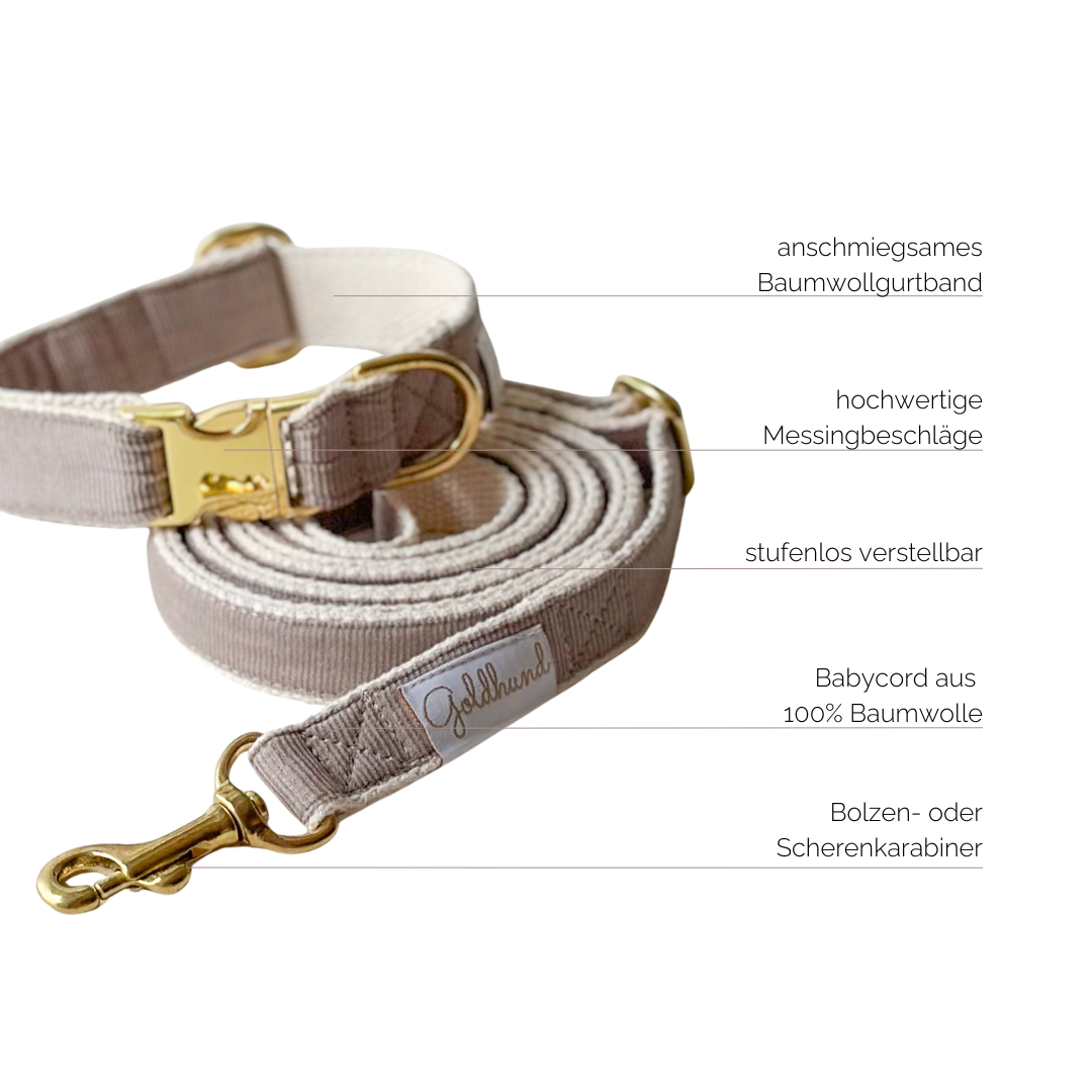 Happy paw Halsband - Cord sand