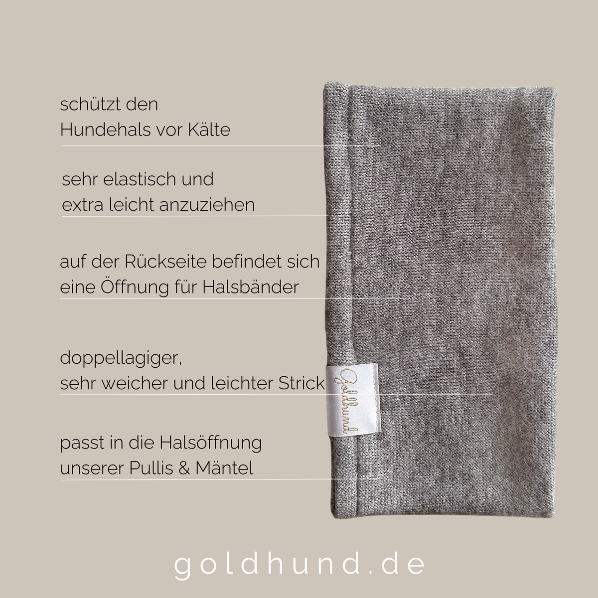 Hundeloop Strick grau