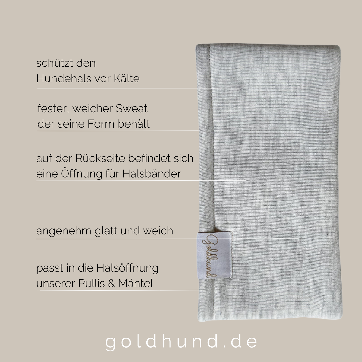 Sale Hundeloop Sweat hellgrau meliert bis HU 26 cm