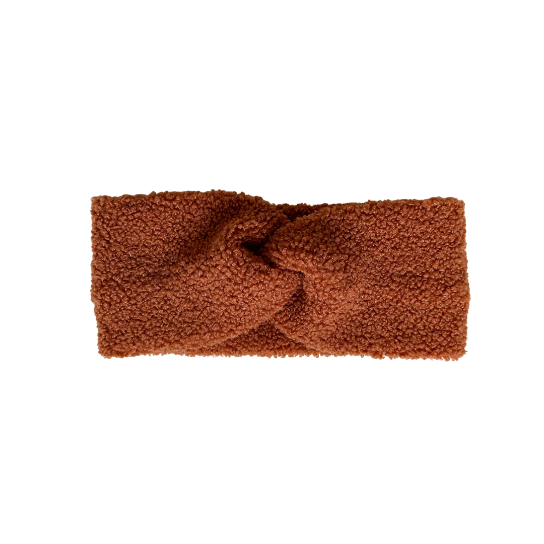 Stirnband Twist Teddy cognac