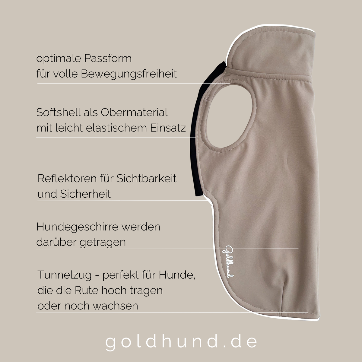 leichter Hundemantel CosyShell light stonebeige / dunkelblau