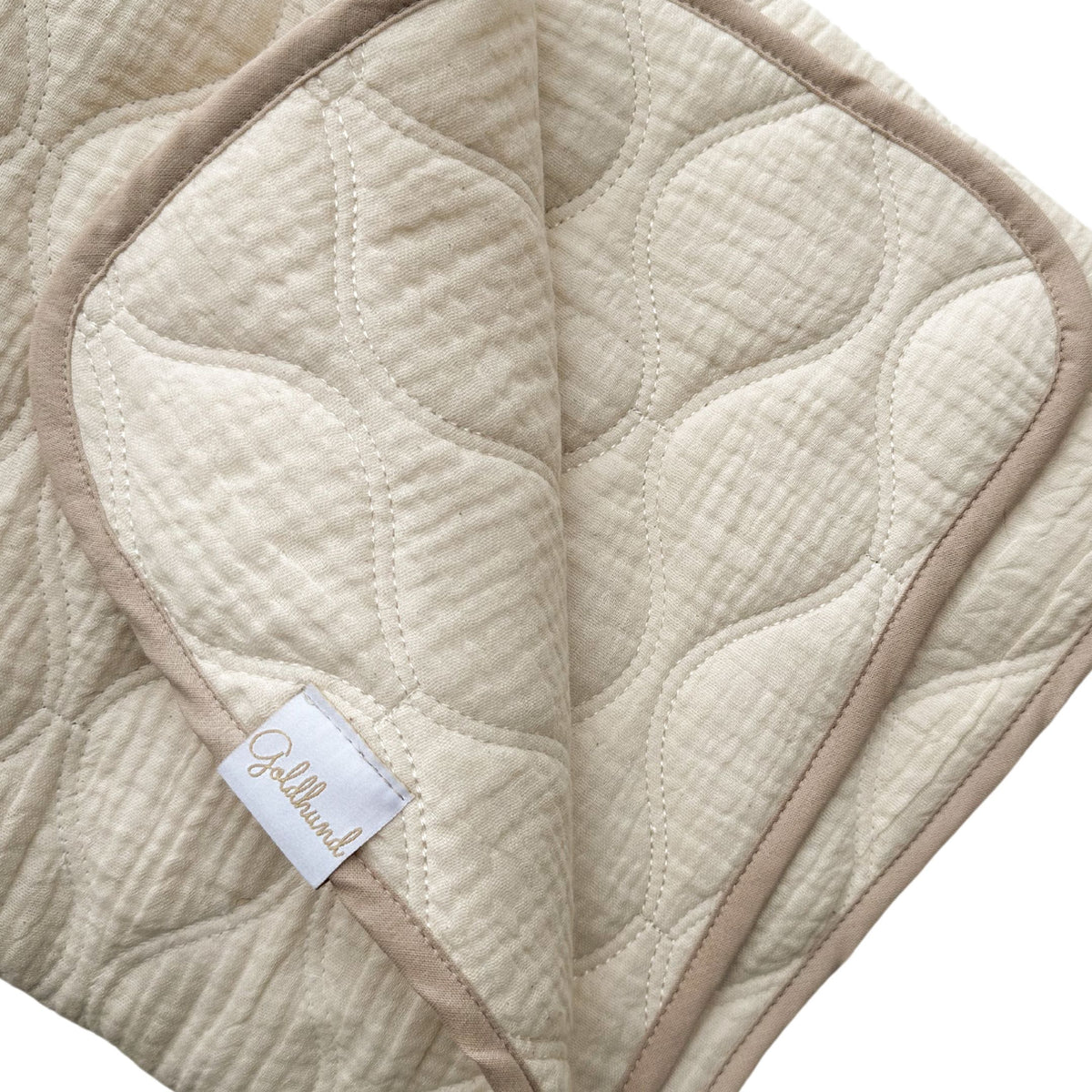 Hundedecke Musselin gesteppt creme // taupe