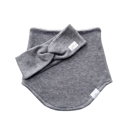 Bundle aus Stirnband und Loopschal für Menschen Strick grau