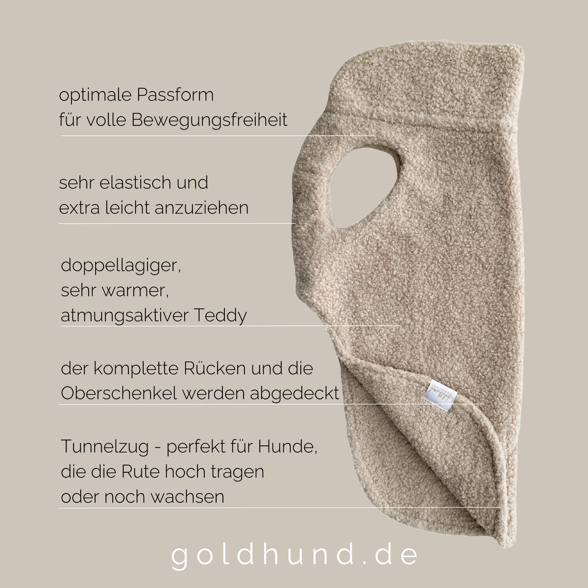 Hundepullover CosyShirt stay warm Teddy beige