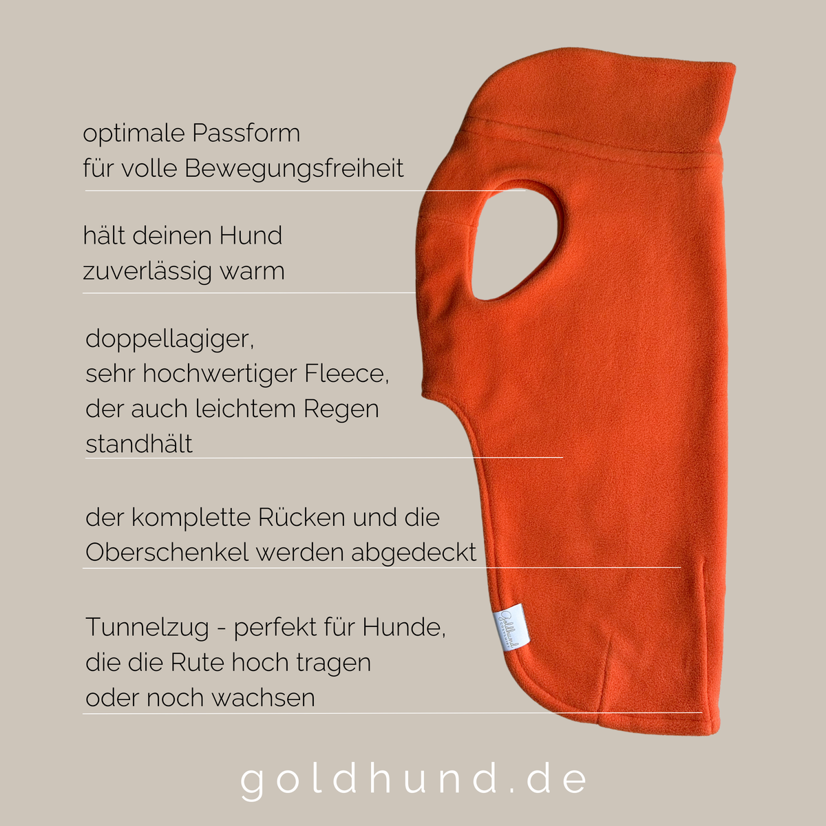Hundepullover CosyShirt stay warm Fleece orange