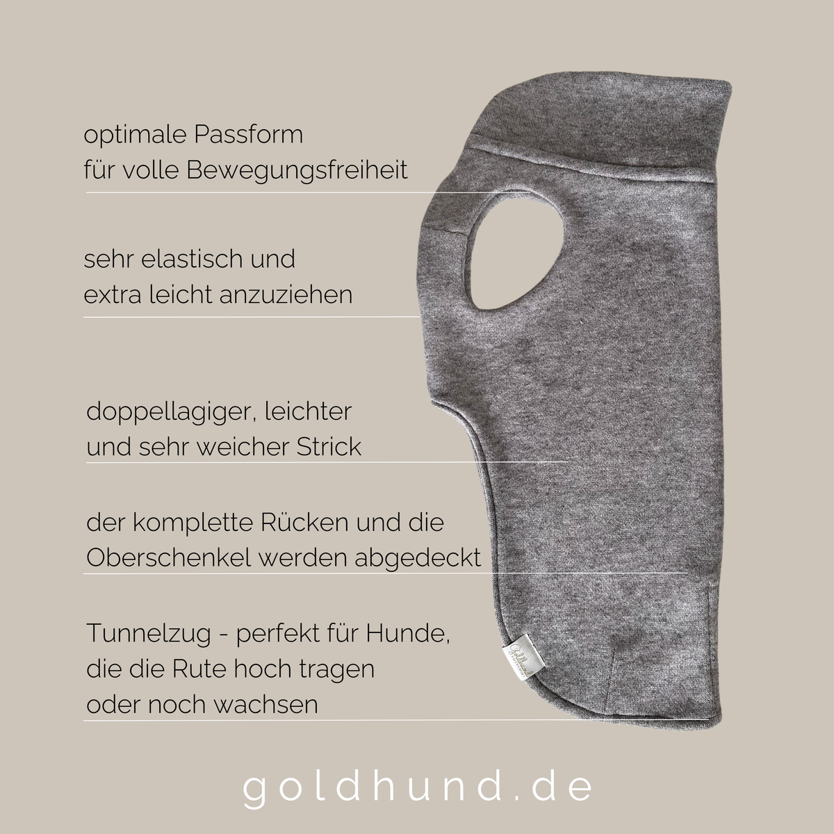 Hundepullover CosyShirt light Strick grau