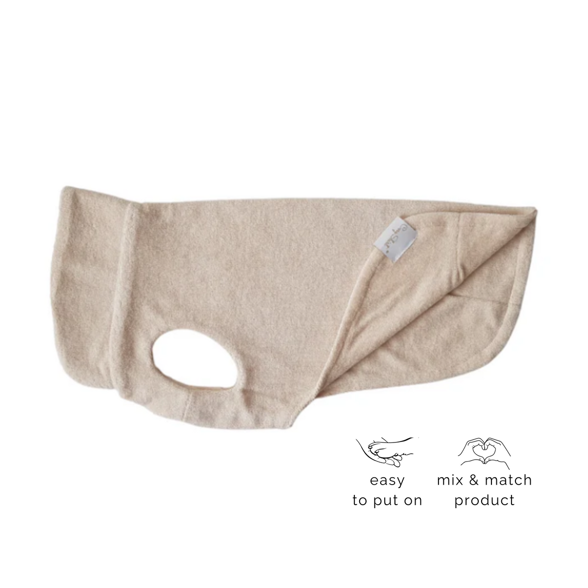Hundebademantel CosyShirt dry hellbeige