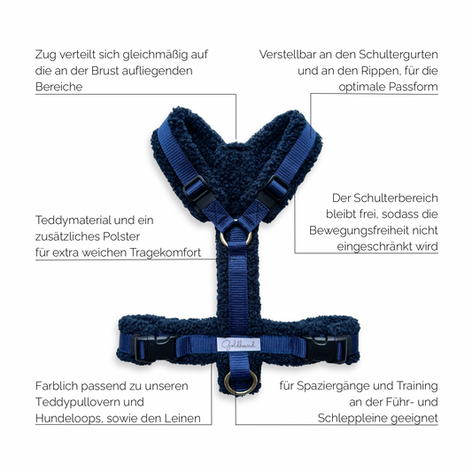 Hundegeschirr PURE Teddy dunkelblau