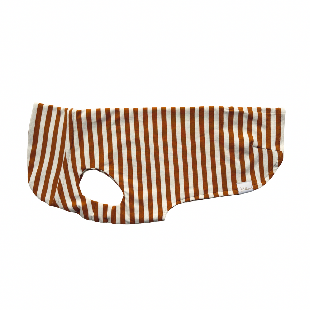 leichtes Hundeshirt CosyShirt light French Terry Stripes cognac