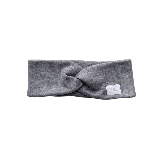 Bundle aus Stirnband und Loopschal für Menschen Strick grau