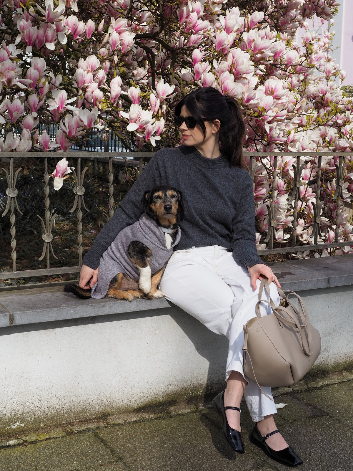 Hundepullover CosyShirt light Strick grau