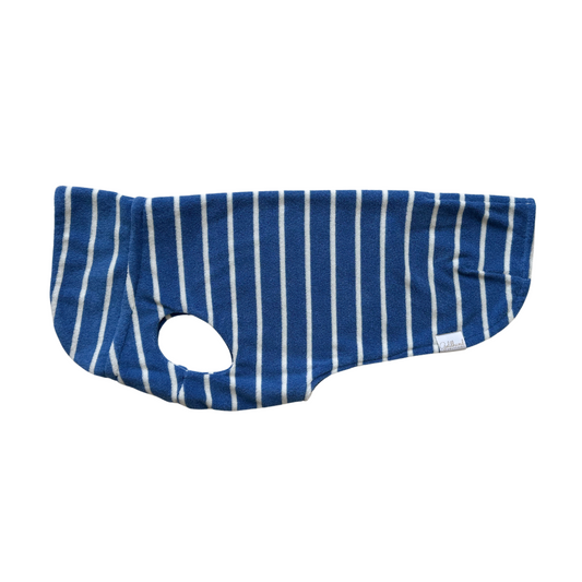 Hundebademantel CosyShirt küstenblau gestreift