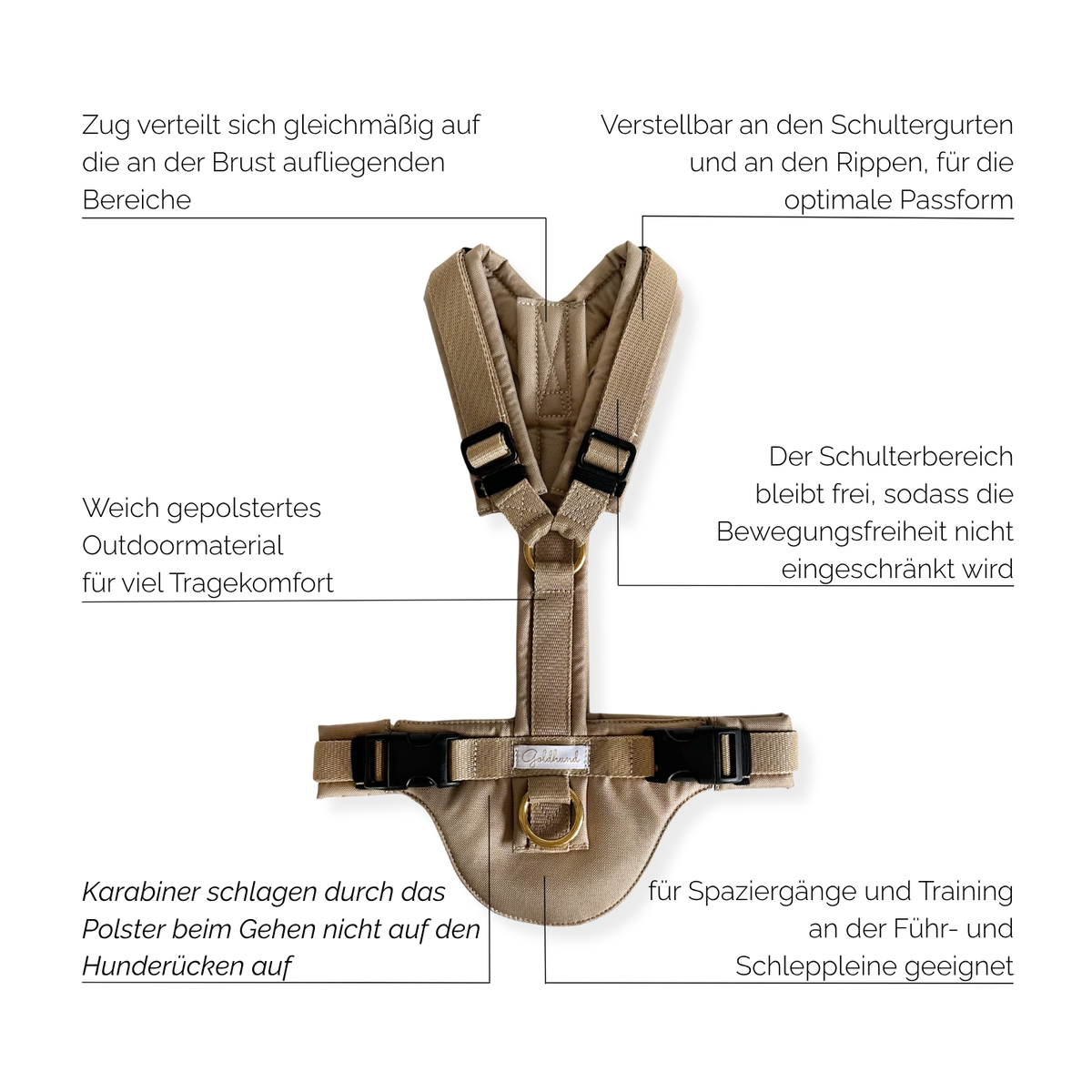 Hundegeschirr CARE outdoor beige